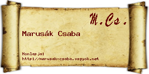 Marusák Csaba névjegykártya